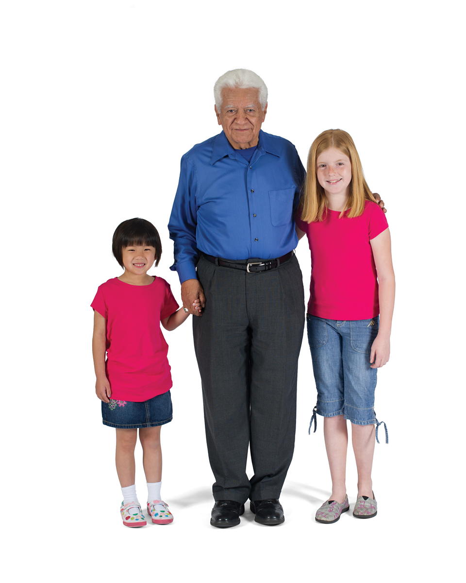 Man with granddaughters. 