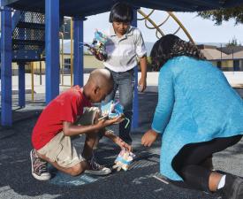 children playing at the playground.